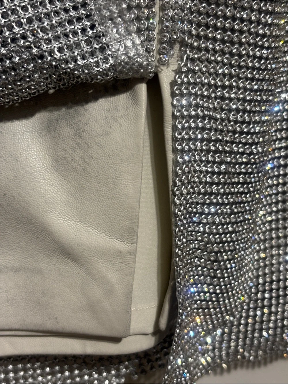Lamarque Silver Sequin Mini Skirt